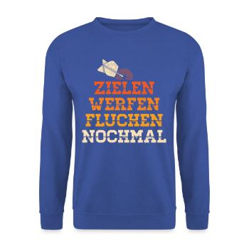 Dart Cycle Humor Tee - Unisex Sweatshirt - royal blue - Front - Alina (178cm) & Michal (187cm)