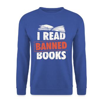 Banned Books Reader Advocacy Tee - Unisex Sweatshirt - royal blue - Front - Alina (178cm) & Michal (187cm)