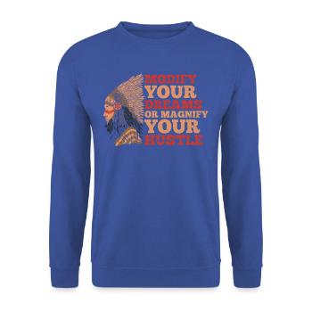 Hustle Hard Urban Motivation Tee - Unisex Sweatshirt - royal blue - Front - Alina (178cm) & Michal (187cm)