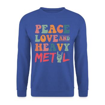 T-shirt arc-en-ciel Licorne Heavy Metal - Sweat-shirt Unisexe - bleu royal - Devant - Alina (178cm) & Michal (187cm)