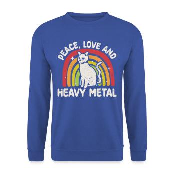 T-shirt arc-en-ciel Licorne Heavy Metal - Sweat-shirt Unisexe - bleu royal - Devant - Alina (178cm) & Michal (187cm)