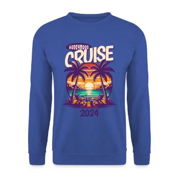 T-shirt „flitterwochen-kreuzfahrt Für Paare 2024“ - Unisex Pullover - Royalblau - Vorne - Alina (178cm) & Michal (187cm)