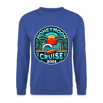 T-shirt „flitterwochen-kreuzfahrt Für Paare 2024“ - Unisex Pullover - Royalblau - Vorne - Alina (178cm) & Michal (187cm)
