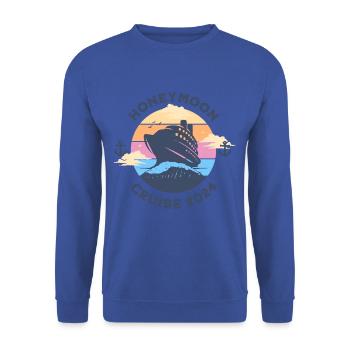 T-shirt „flitterwochen-kreuzfahrt Für Paare 2024“ - Unisex Pullover - Royalblau - Vorne - Alina (178cm) & Michal (187cm)