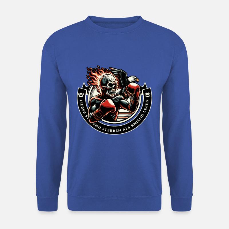 Boxendes Skelett Wikinger-Krieger Tee - Unisex Pullover - Royalblau