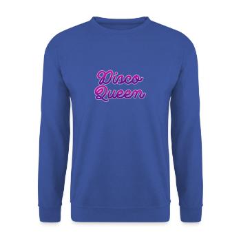 70er Disco Queen Kostüm Tee - Unisex Pullover - Royalblau - Vorne - Alina (178cm) & Michal (187cm)