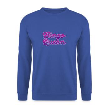 Funny Bingo Queen Gambler Shirt - Unisex Sweatshirt - royal blue - Front - Alina (178cm) & Michal (187cm)