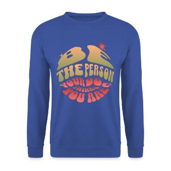 Groovy Dog Lover Inspirational Tee - Unisex Pullover - Royalblau - Vorne - Alina (178cm) & Michal (187cm)