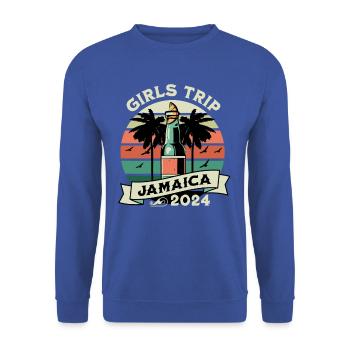 Jamaica Girls Trip 2024 Strand-t-shirt - Unisex Pullover - Royalblau - Vorne - Alina (178cm) & Michal (187cm)