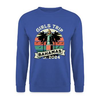 T-shirt tropical Bahamas Girls Trip 2024 - Sweat-shirt Unisexe - bleu royal - Devant - Alina (178cm) & Michal (187cm)