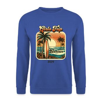 Cancun Girls Trip 2024 Fiesta Tee - Unisex Pullover - Royalblau - Vorne - Alina (178cm) & Michal (187cm)