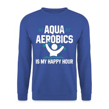 Aqua Aerobics Happy Hour T-shirt - Unisex Pullover - Royalblau - Vorne - Alina (178cm) & Michal (187cm)
