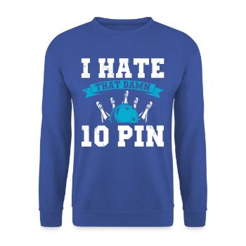 de 10 broches bowling frustration t-shirt - Sweat-shirt Unisexe - bleu royal - Devant - Alina (178cm) & Michal (187cm)