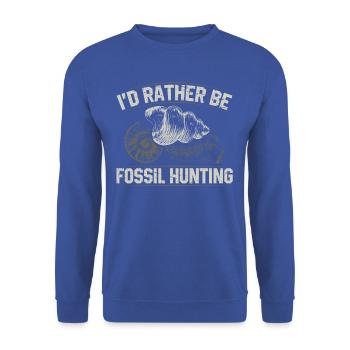Passion forT-shirt "fossil Hunting Adventure" - Unisex Sweatshirt - royal blue - Front - Alina (178cm) & Michal (187cm)