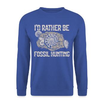 Passion forT-shirt "fossil Hunting Adventure" - Unisex Sweatshirt - royal blue - Front - Alina (178cm) & Michal (187cm)