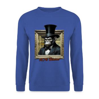 98.7 Bonobo Evolution Chimpanzee Tea - Unisex Sweatshirt - royal blue - Front - Alina (178cm) & Michal (187cm)