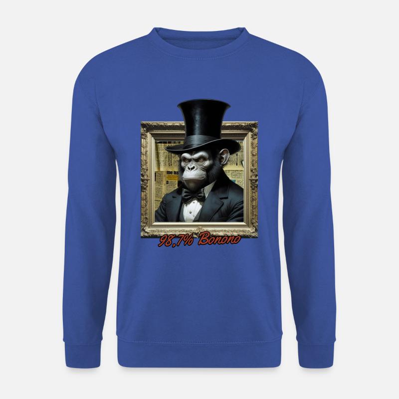 98,7 Bonobo Evolution Schimpanse Tee - Unisex Pullover - Royalblau