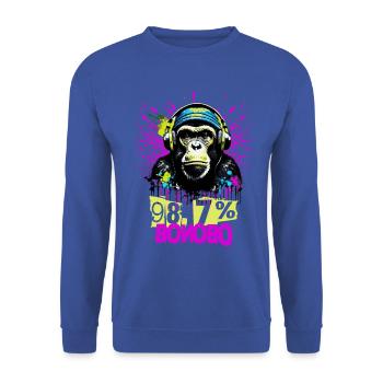 98.7 Bonobo Evolution Chimpanzee Tea - Unisex Sweatshirt - royal blue - Front - Alina (178cm) & Michal (187cm)