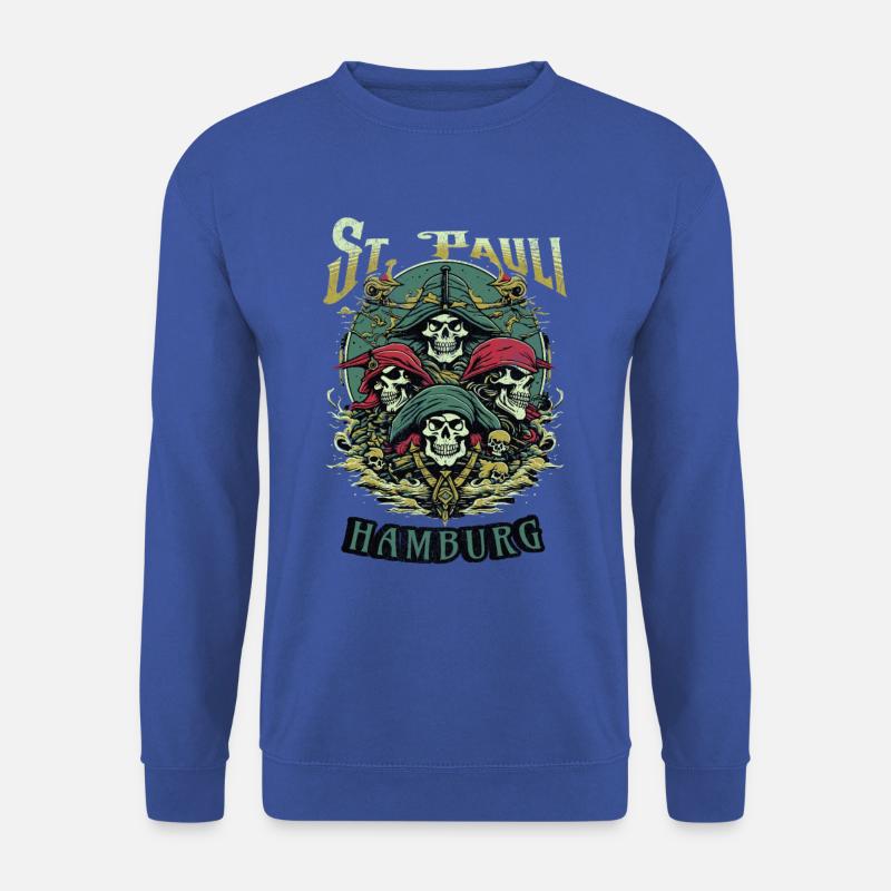 Hamburger Seemann Schädel St. Pauli Tee - Unisex Pullover - Royalblau