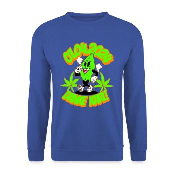 Cannabis Legalisierung Danke Karl Tee - Unisex Pullover - Royalblau - Vorne - Alina (178cm) & Michal (187cm)