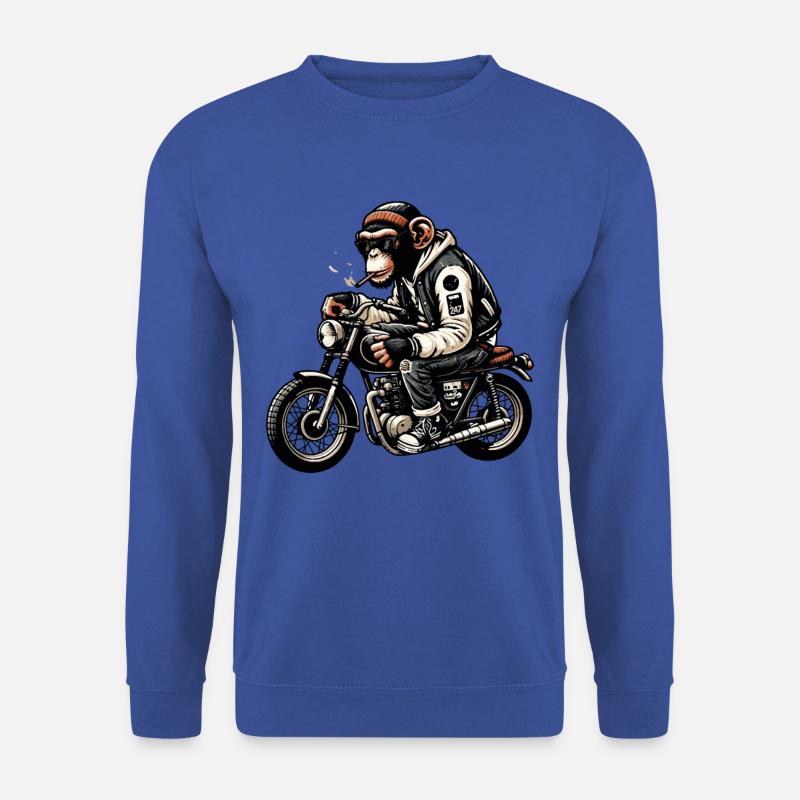 Chimpanzee Biker Coolness Tee - Unisex Sweatshirt - royal blue
