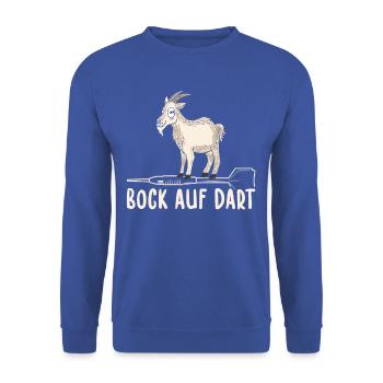 Dart Player Goat Motif Shirt - Unisex Sweatshirt - royal blue - Front - Alina (178cm) & Michal (187cm)