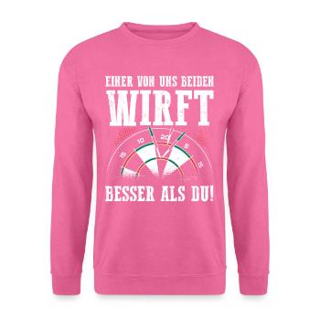 Lustiges Darter Duo Motiv Tee - Unisex Pullover - Pink - Vorne