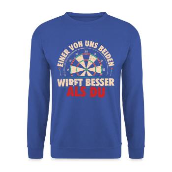 Funny Darter Duo Motif Tee - Unisex Sweatshirt - royal blue - Front - Alina (178cm) & Michal (187cm)