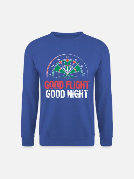 Darts Good Flight Night Motiv Tee - Unisex Pullover - Royalblau