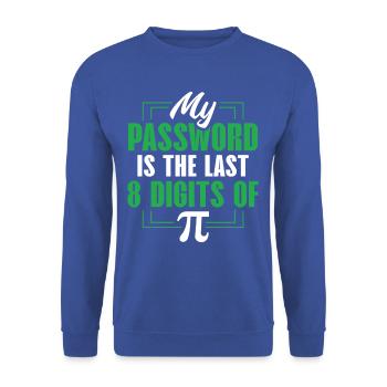 Pi Digits Password Math Humor Tee - Unisex Pullover - Royalblau - Vorne - Alina (178cm) & Michal (187cm)