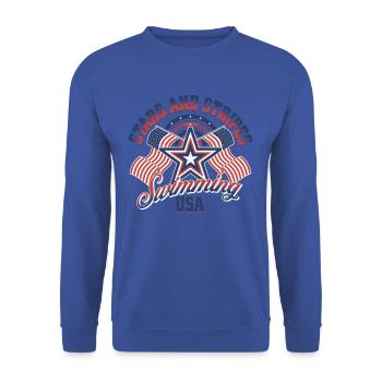 UPatriotisches Usa-schwimm-t-shirt - Unisex Pullover - Royalblau - Vorne - Alina (178cm) & Michal (187cm)