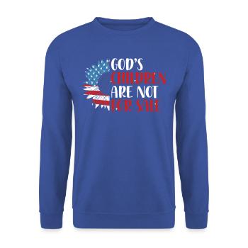 T-shirt "stops the exploitation of children" - Unisex Sweatshirt - royal blue - Front - Alina (178cm) & Michal (187cm)