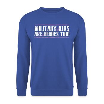 Hero Shirt for MiSupport Military Kids Hero Tee - Unisex Sweatshirt - royal blue - Front - Alina (178cm) & Michal (187cm)