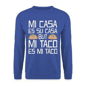 SimpleTaco Hospitality Humor T-shirt - Unisex Sweatshirt - royal blue - Front - Alina (178cm) & Michal (187cm)