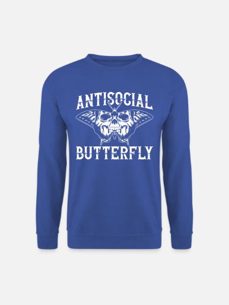 AsozialLustiges Antisocial Butterfly-shirt - Unisex Pullover - Royalblau