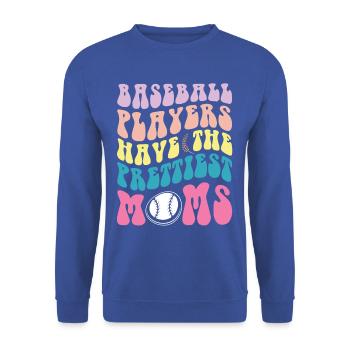 baseball Players Prettiest Moms t-shirt - Unisex Sweatshirt - royal blue - Front - Alina (178cm) & Michal (187cm)