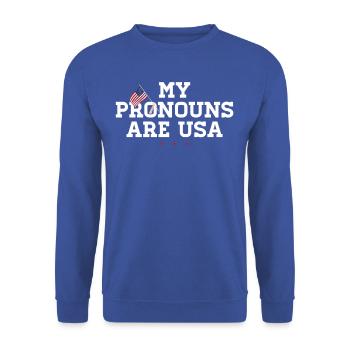MePatriotic USA pronoun t-shirt - Unisex Sweatshirt - royal blue - Front - Alina (178cm) & Michal (187cm)