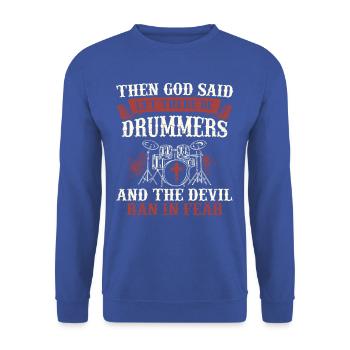 T-shirt Drummer’s Life Humour - Sweat-shirt Unisexe - bleu royal - Devant - Alina (178cm) & Michal (187cm)