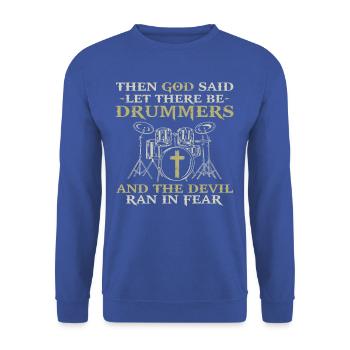 T-shirt Drummer’s Life Humour - Sweat-shirt Unisexe - bleu royal - Devant - Alina (178cm) & Michal (187cm)