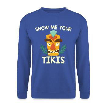 Hawaii island tiki t-shirt - Unisex Sweatshirt - royal blue - Front - Alina (178cm) & Michal (187cm)