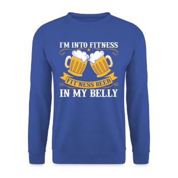 Fitness Beer Belly Humor T-shirt - Unisex Sweatshirt - royal blue - Front - Alina (178cm) & Michal (187cm)