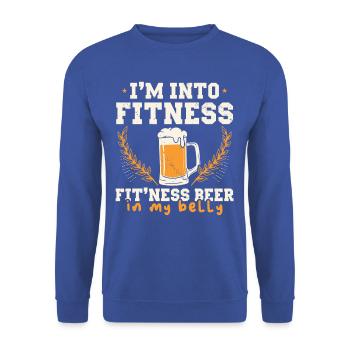 Fitness Beer Belly Humor T-shirt - Unisex Sweatshirt - royal blue - Front - Alina (178cm) & Michal (187cm)