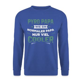 Pyro Dad Thé drôle - Sweat-shirt Unisexe - bleu royal - Devant - Alina (178cm) & Michal (187cm)
