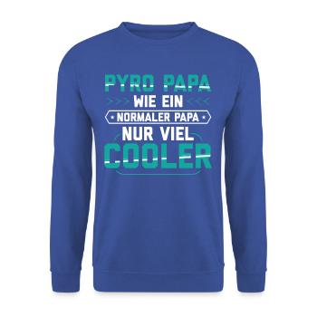 Pyro Dad Thé drôle - Sweat-shirt Unisexe - bleu royal - Devant - Alina (178cm) & Michal (187cm)