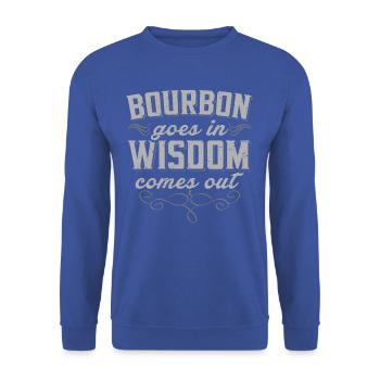 Lustiges Bourbon-wisdom-t-shirt - Unisex Pullover - Royalblau - Vorne - Alina (178cm) & Michal (187cm)
