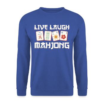 Live Laugh Mahjong T-shirt - Sweat-shirt Unisexe - bleu royal - Devant - Alina (178cm) & Michal (187cm)