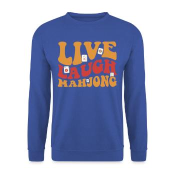 Live Laugh Mahjong T-shirt - Sweat-shirt Unisexe - bleu royal - Devant - Alina (178cm) & Michal (187cm)
