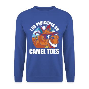 Camel Toes Pédicure Humour T-shirt - Sweat-shirt Unisexe - bleu royal - Devant - Alina (178cm) & Michal (187cm)