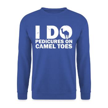 Camel Toes Pédicure Humour T-shirt - Sweat-shirt Unisexe - bleu royal - Devant - Alina (178cm) & Michal (187cm)