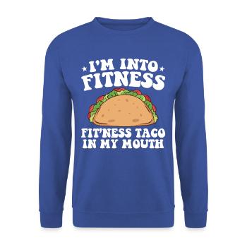 Fitness Taco In My Mouth T-shirt - Sweat-shirt Unisexe - bleu royal - Devant - Alina (178cm) & Michal (187cm)